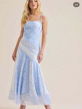 mermaid gown dress Long Beaded Mermaid Prom Dress with Feathers Light Blue / 6
